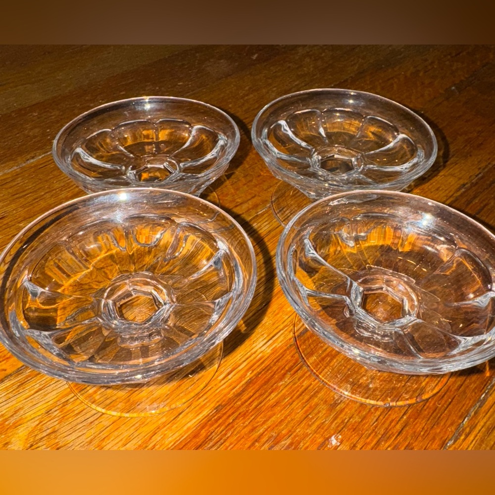 Vintage Heisey Tiny Clear Individual Nut / Almond Cups, Set Of 4